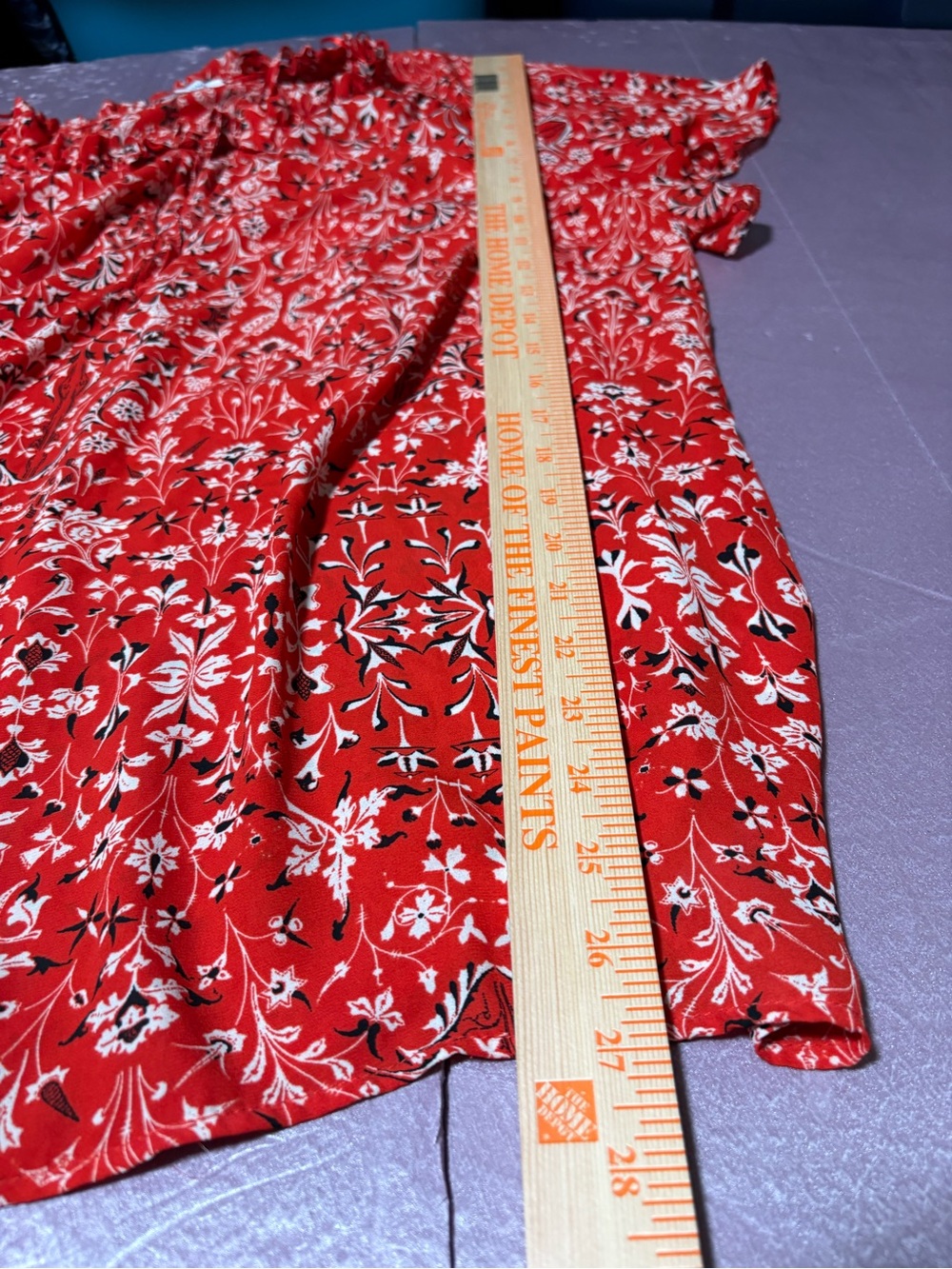 Rose & Olive Red Floral Ruffle Tie-Neck Tunic - Picture 10 of 13